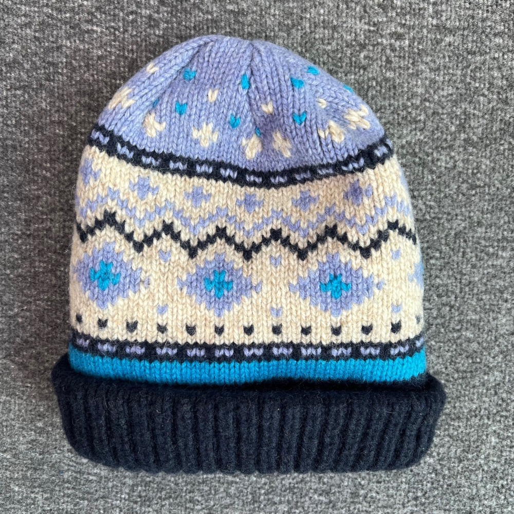 Berkshire Fashions Wool Blend Fair Isle Beanie Ladies One Size Nordic Winter Hat
